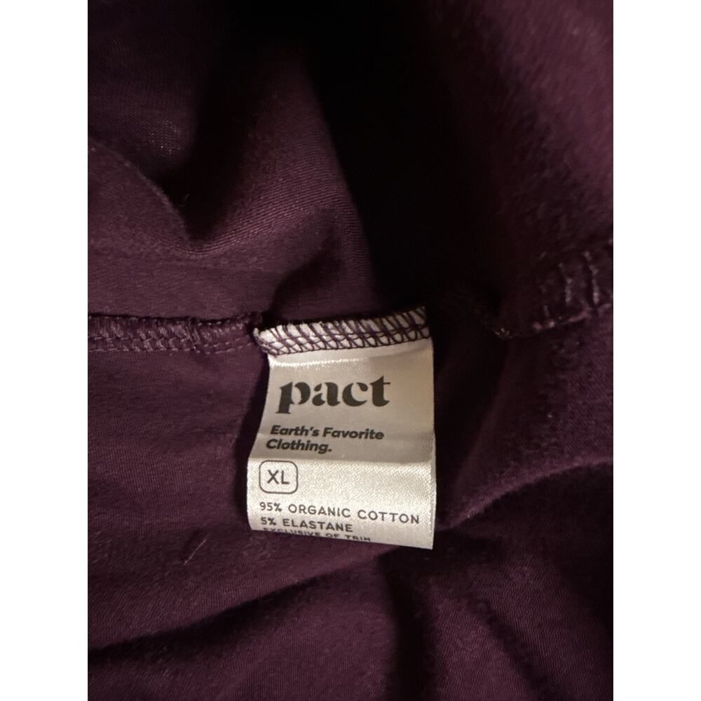 Pact Organic Cotton Surplice Dress XL Purple Polka Dot Tie Waist Midi - Picture 9 of 9